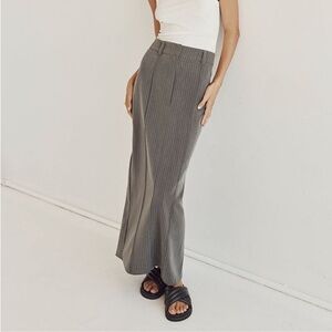 DISSH Gray Pinstripe Maxi Skirt